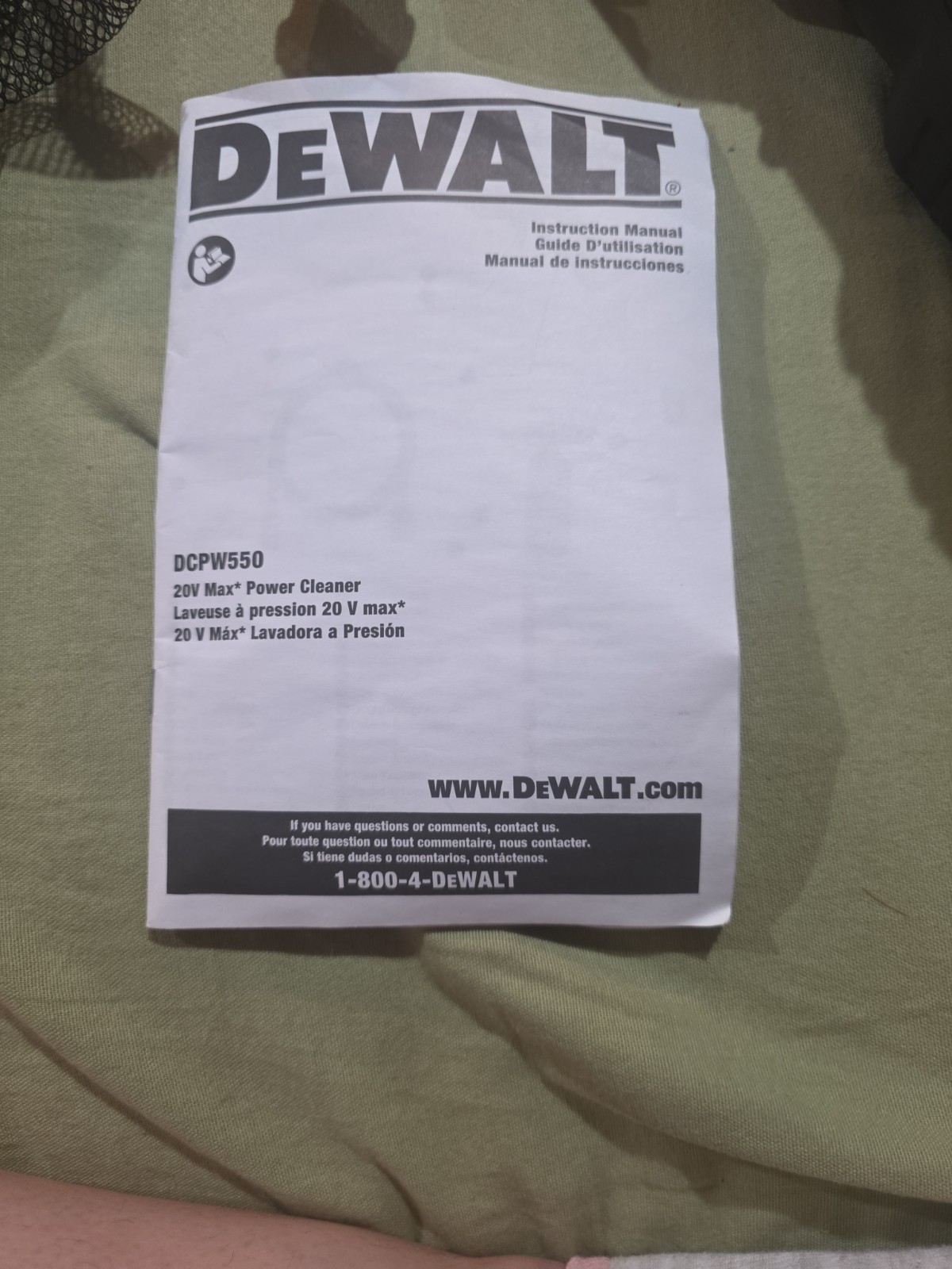 DeWalt DCPW550B 20V MAX 550 PSI Cordless Power Cleaner Tool Only