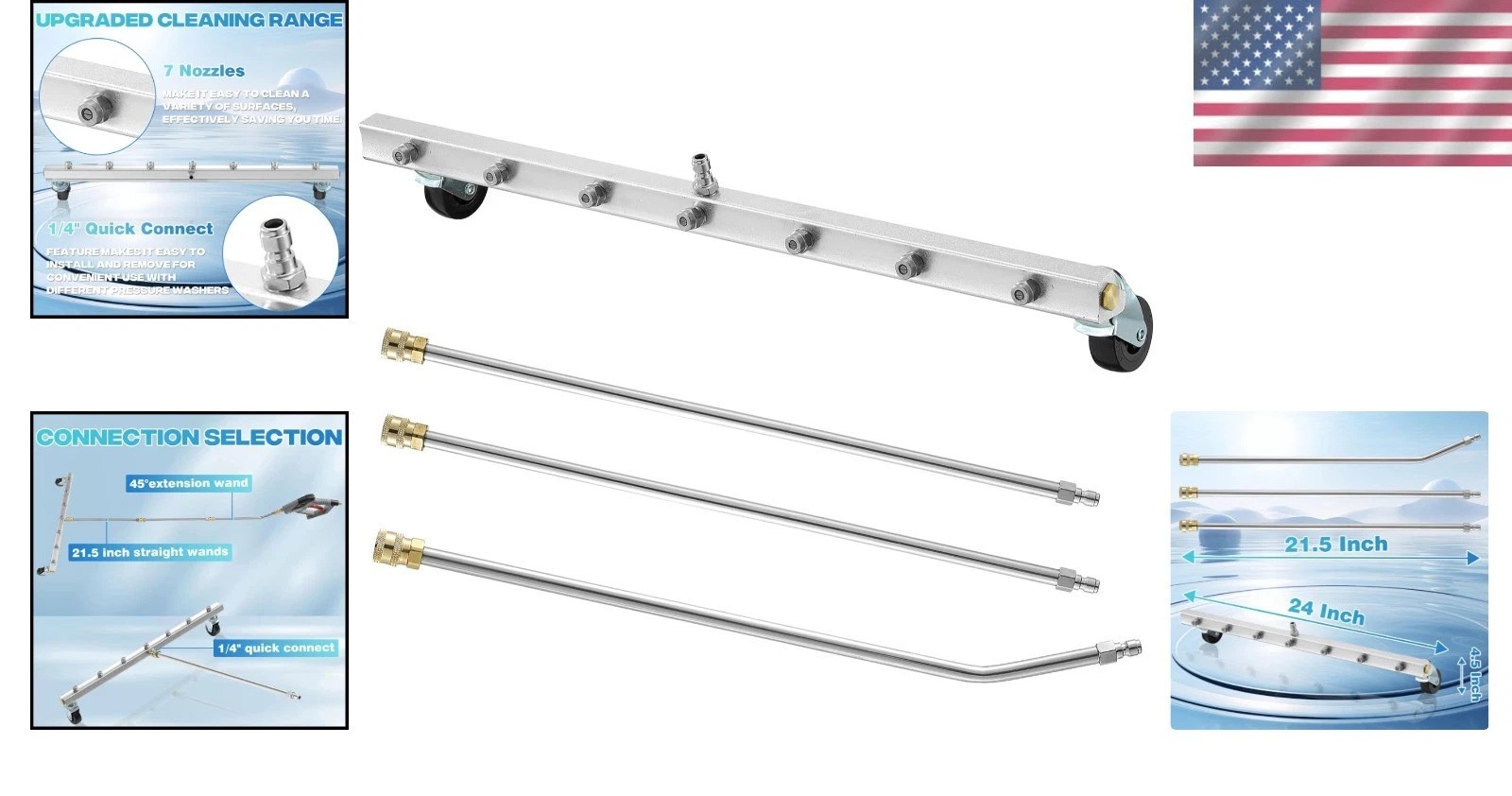 Heavy-Duty 24-Inch Pressure Washer Attachment for RVs and Vehicles – 4000 PSI