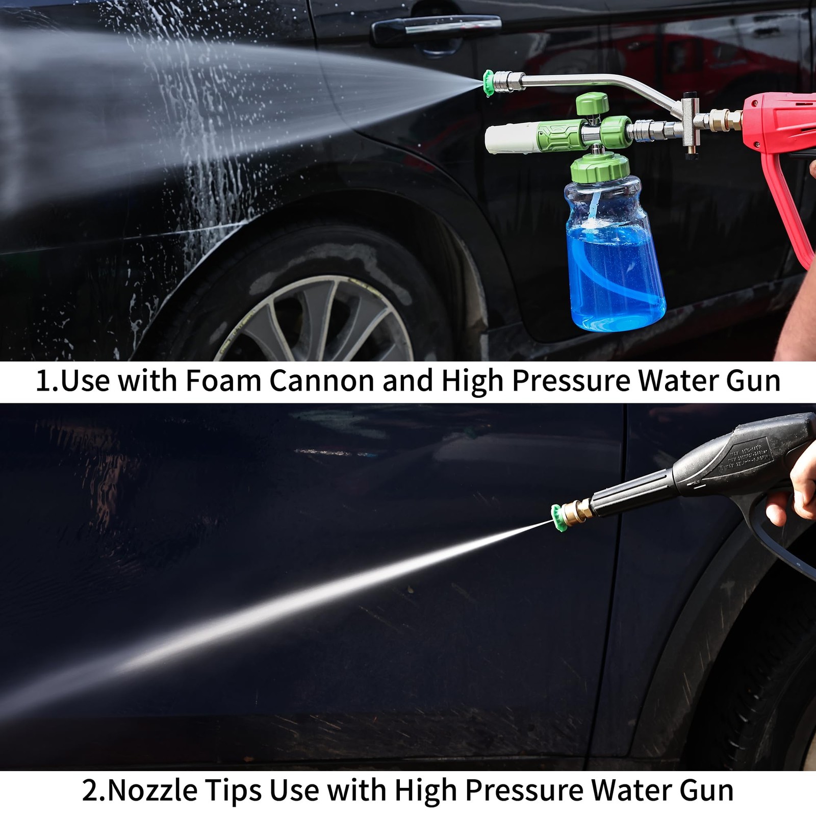 Foam Cannon Dual Connector Accessory,Pressure Washer Double Tip Attachment fo…