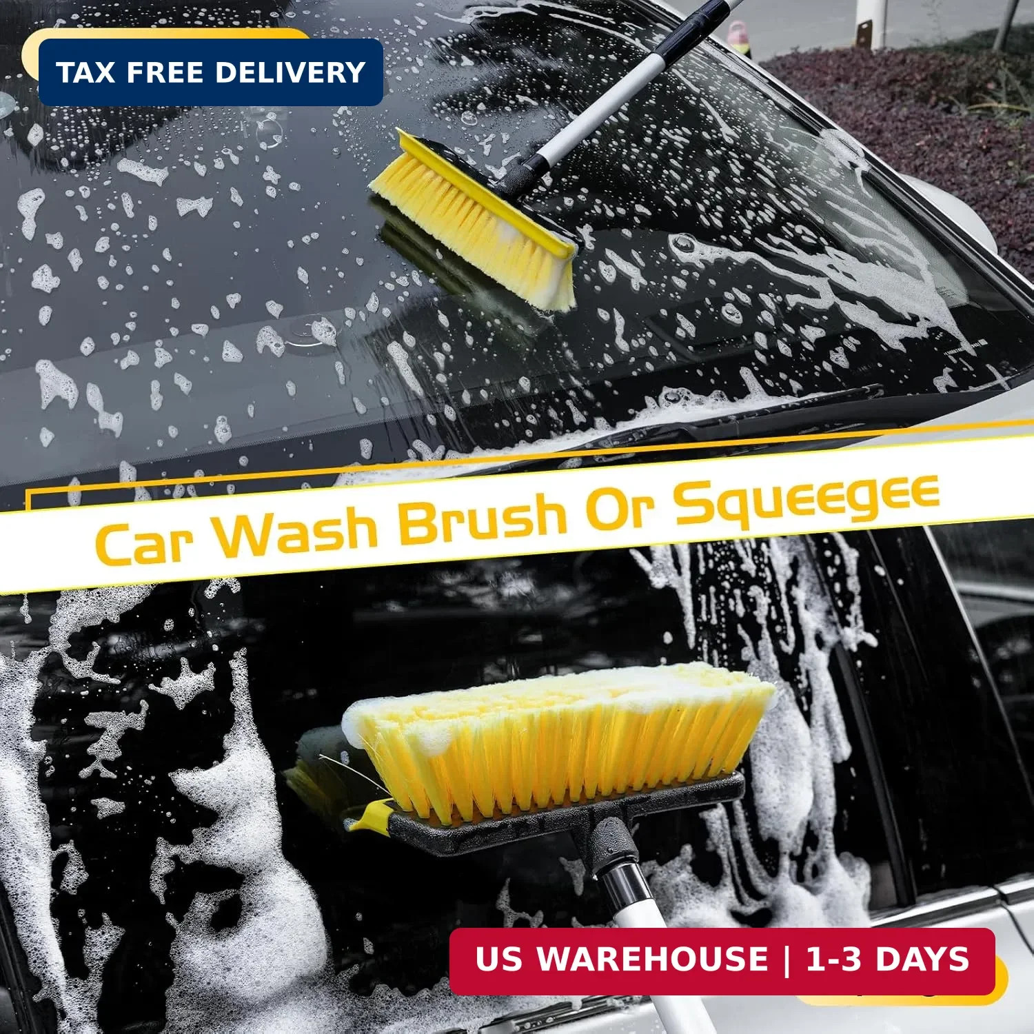 Ordenado 56″ Car Wash Brush with Long Handle – Car Cleaning Brush with Soft Bris