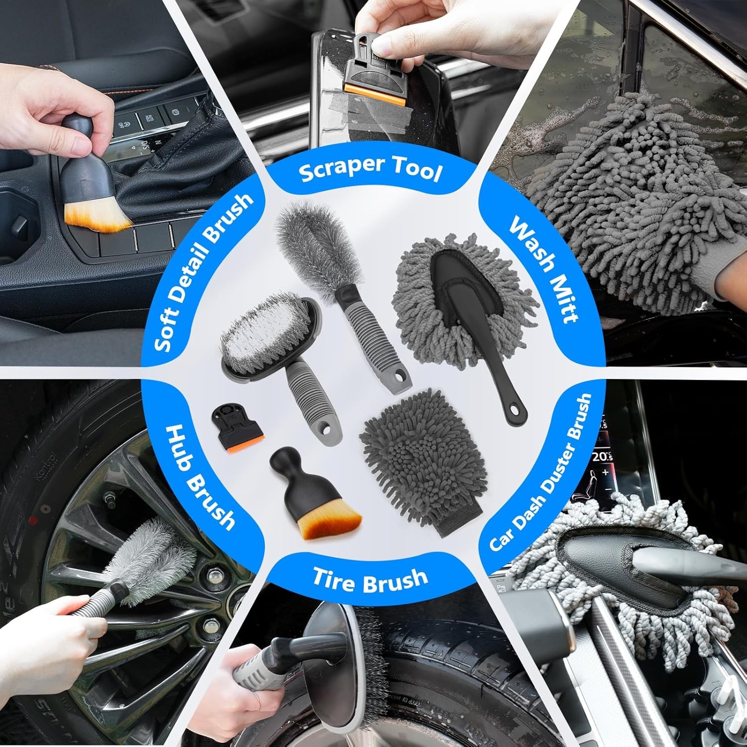 Car Wash Kit Car Cleaning Set Detailing Kit with Foam Gun Car Wash Set