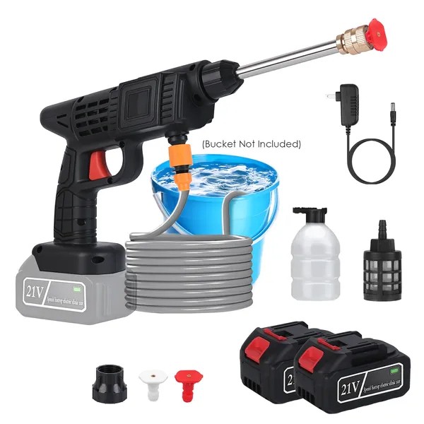 Portable Electric Pressure Washer 300W 27Bar Cordless for Car Bike Patio Garden