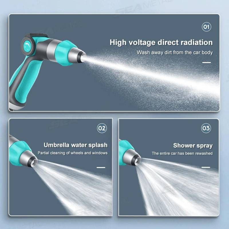 Car Wash Water Gun Sprayer Telescopic Hose High Pressure Car Washers 3 Modes Adj
