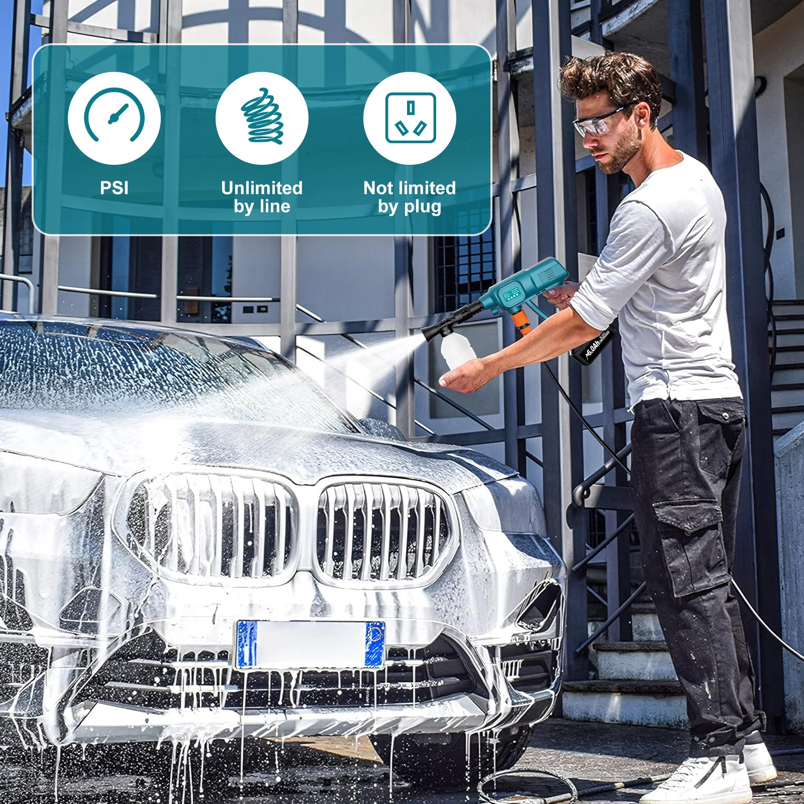 Makita 18V Portable Lightweight Car Battery Cordless Pressure Washer