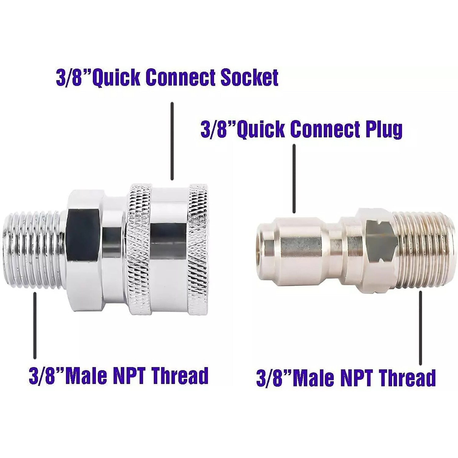 4350 PSI High Pressure Washer Ball Valve Kit with Adapters 3/8″ Quick Disconnect