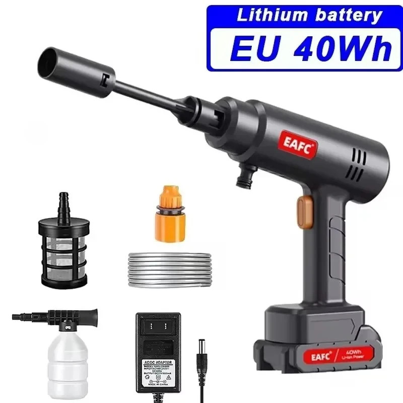 EAFC 60Bar Electric Cordless Car Wash Gun Foam Spray High Pressure Cleaner