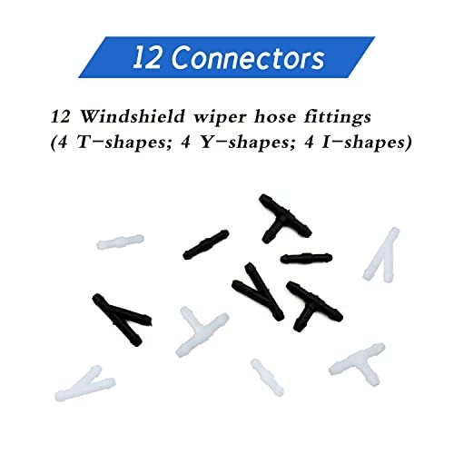 Windshield Washer Hose Kit – 4 Meter Fluid Hose with 12 Pcs – Includes 4 Hoses