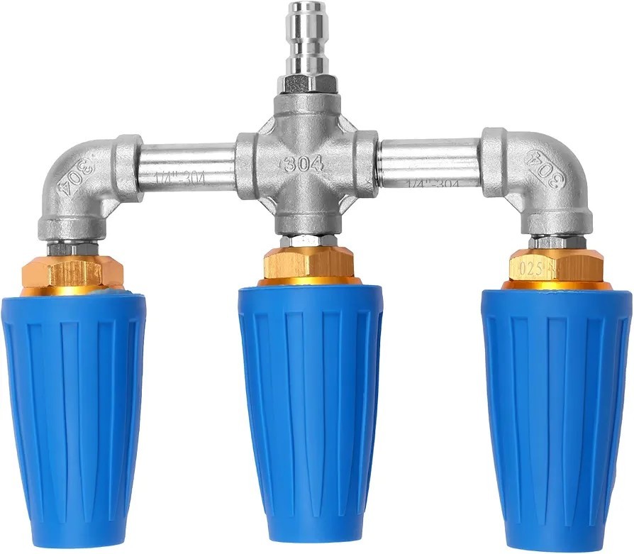 3 In 1 Pressure Washer Nozzle 360° Rotating 4000 PSI with 1/4 Quick Connect