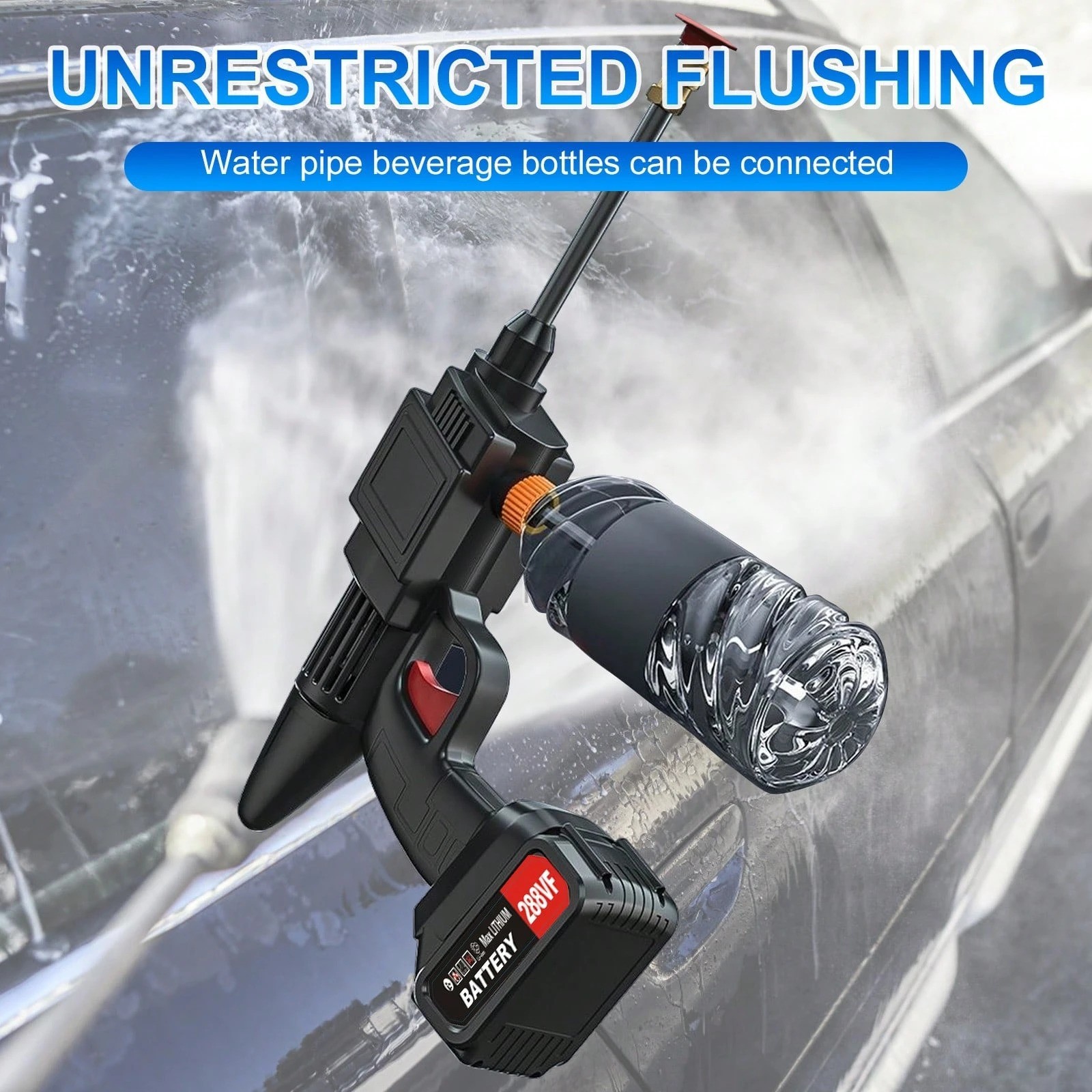 Cordless Portable Power Washer High Pressure Water Gun Battery Operated