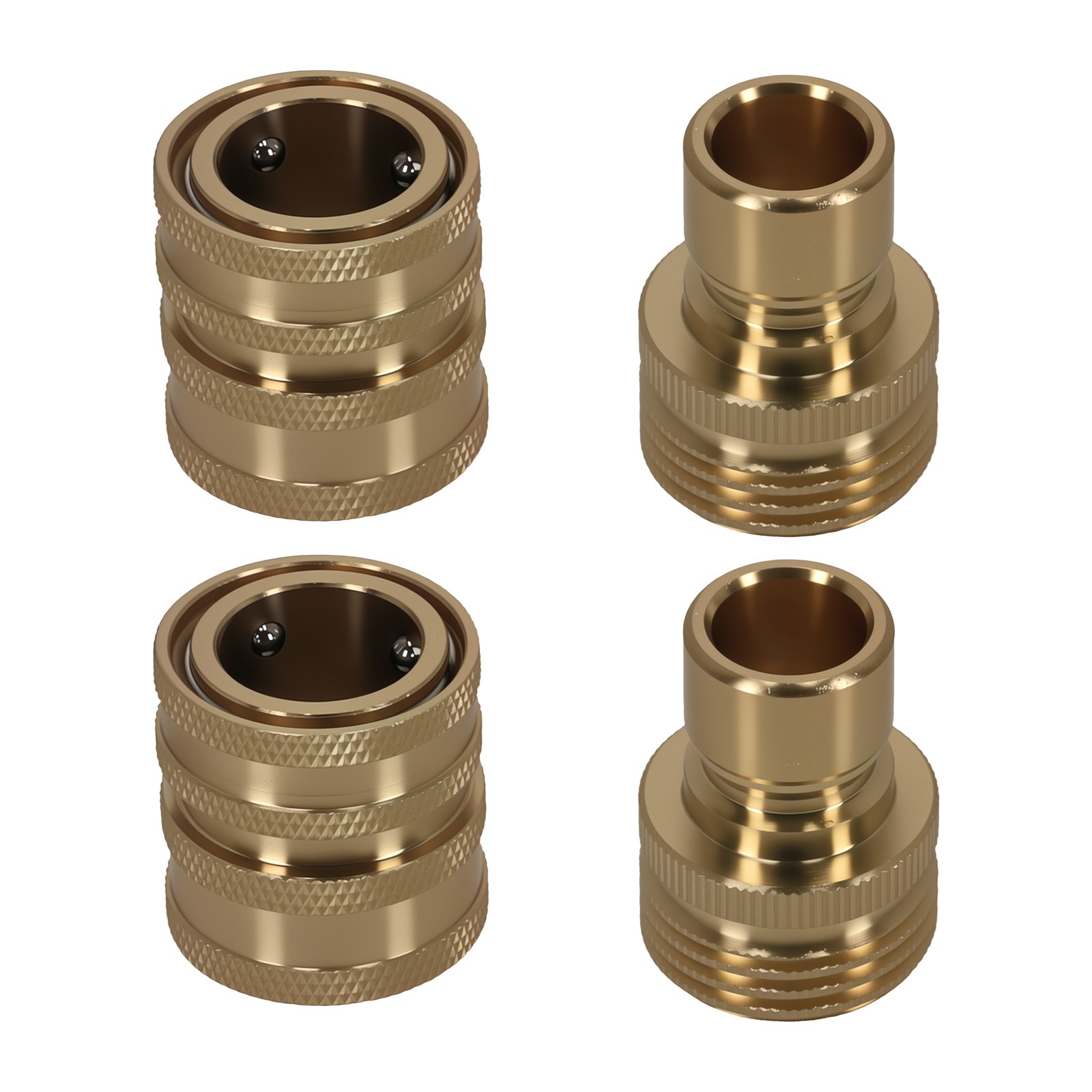 Brass Quick Connect Kit 3/4″ to 1/2″ Adapter for Pressure Washer Pump 4Pcs