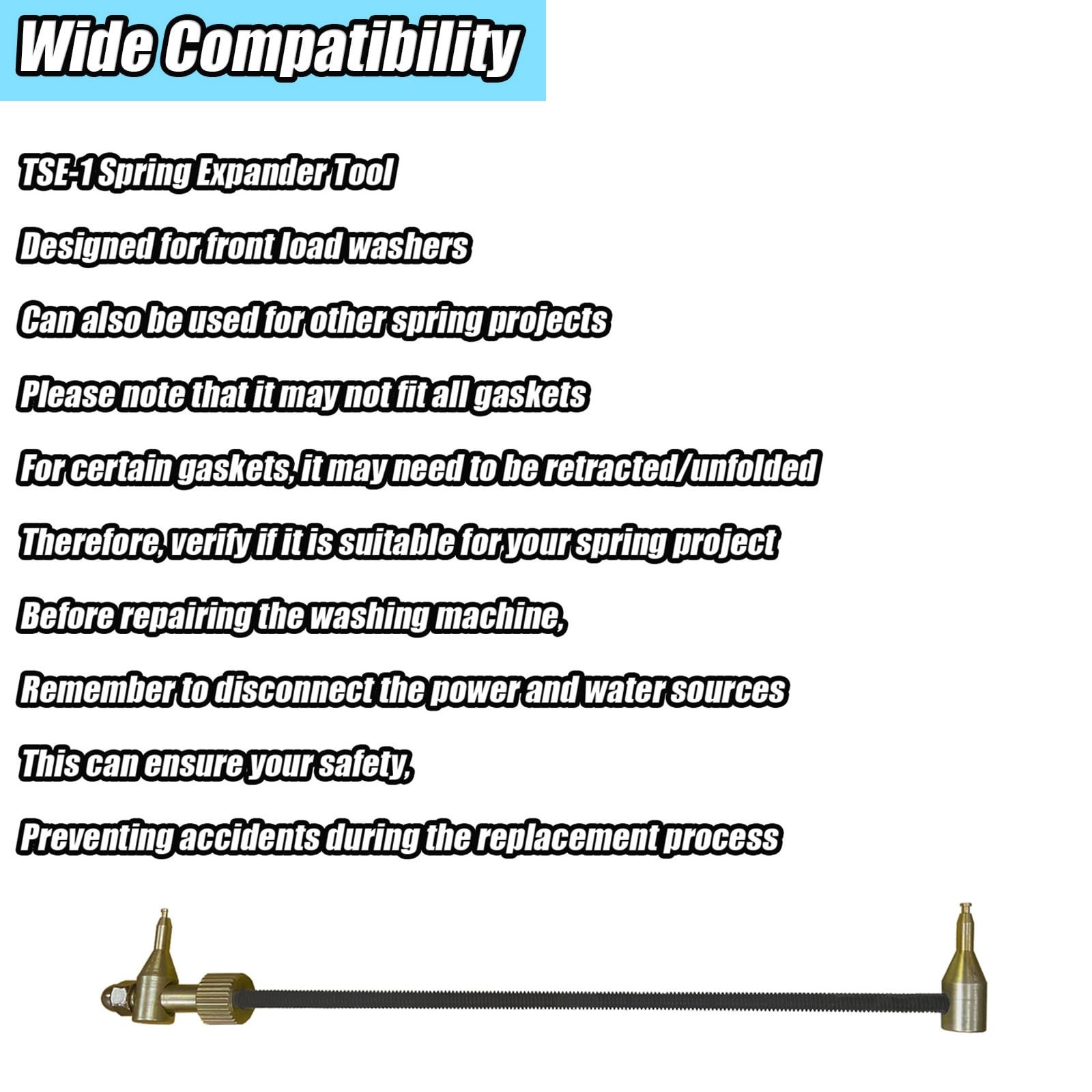 TSE-1 Washing Machine Spring Expansion Tool/Spring Removal Tool，For Front Load W