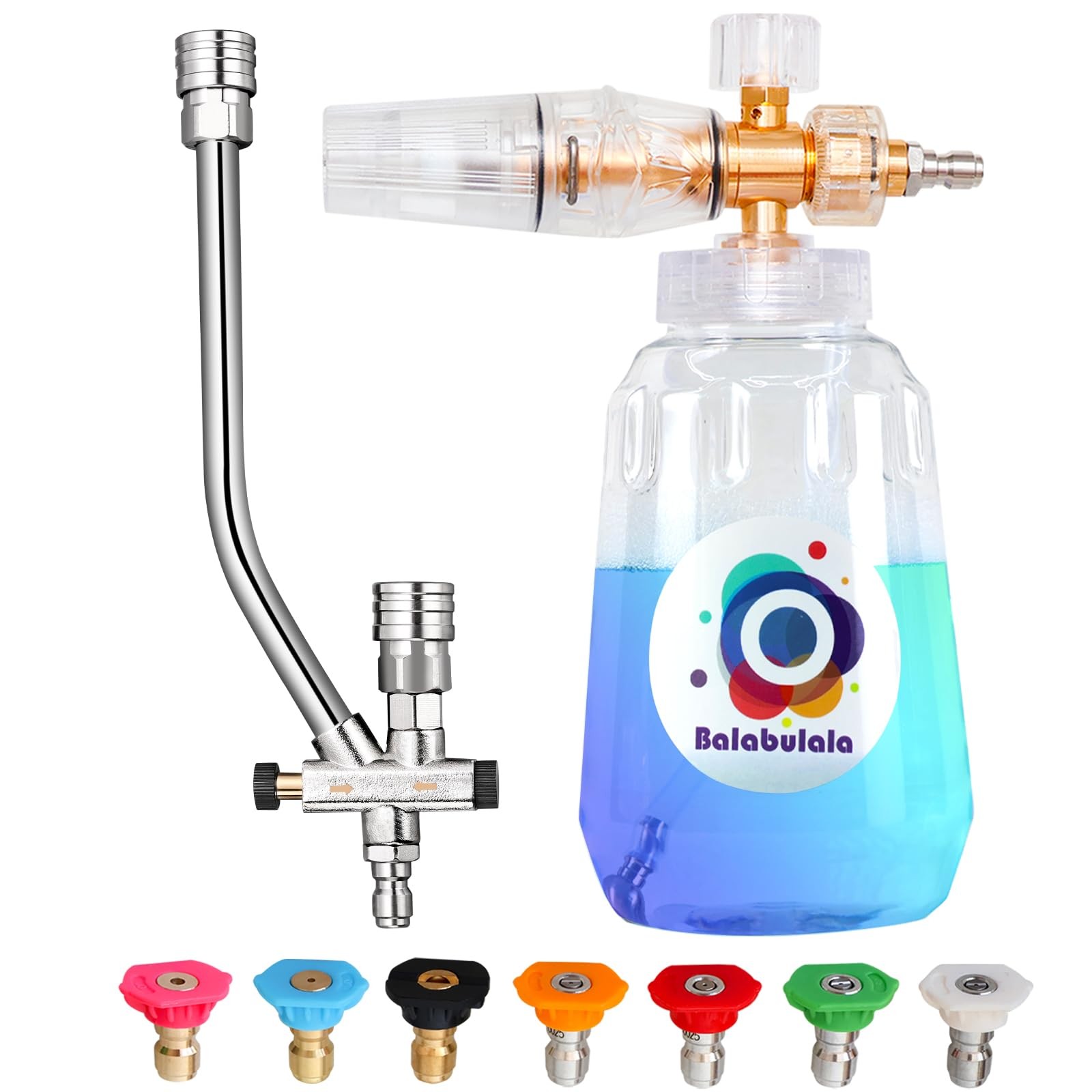 Foam Cannon for Pressure Washer with Dual Connector, Car Foam Cannon with Dua…