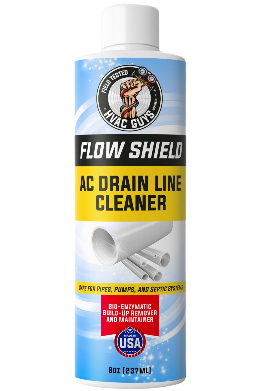 6 Pack AC Drain Line Cleaner | Prevent Clogs & Overflow | 8oz Bio-Enzymatic Form