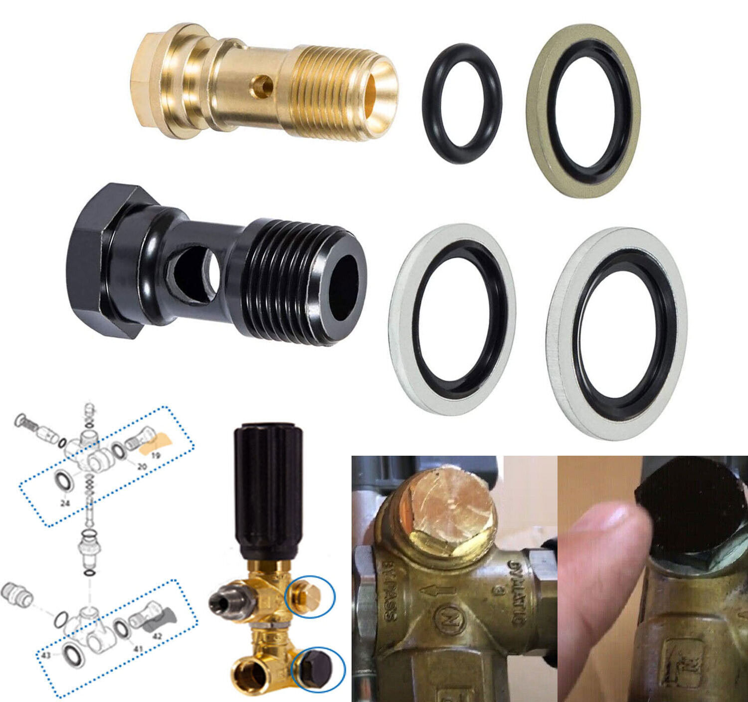 AR2119 Gymatic 3/B Unloader Mounting Bolt Kit for Annovi Reverberi XM RK Series