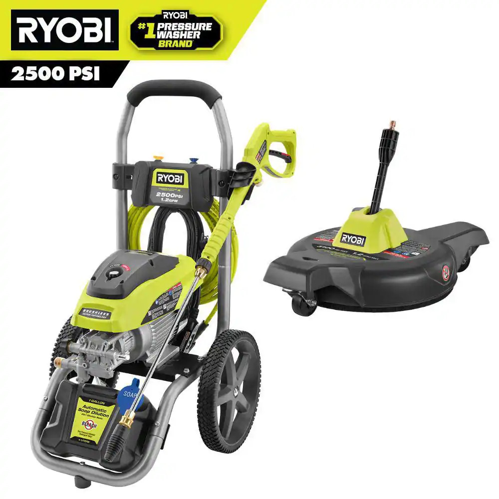 2500 PSI 1.2 GPM Cold Water Electric Pressure Washer and 12 In. Surface Cleaner