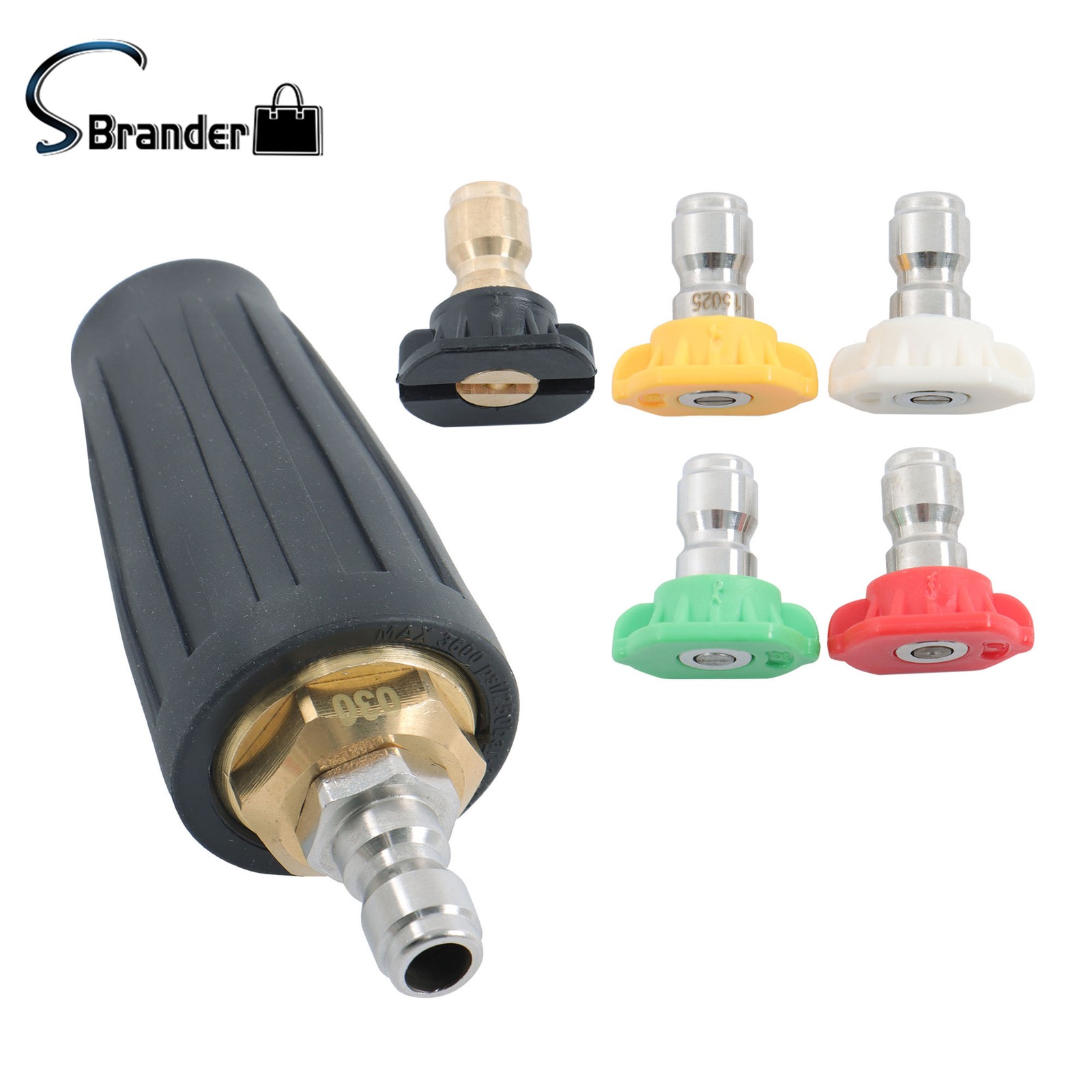 4.0 GPM 3600 PSI 360° Rotating Turbo With 5 Spray Nozzles Pressure Washer