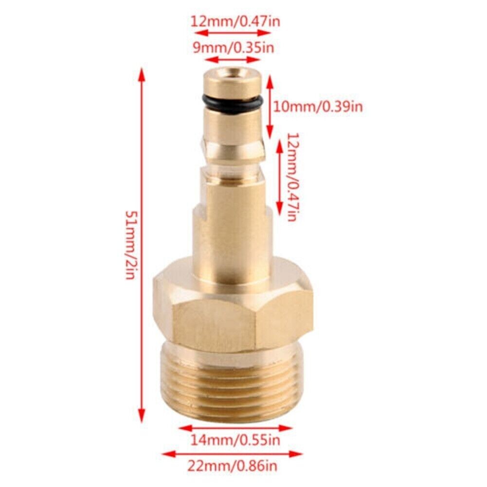 M22 14mm Hose Adapter Fits Karcher Pressure Washer Quick Connect Plug-in Nipple