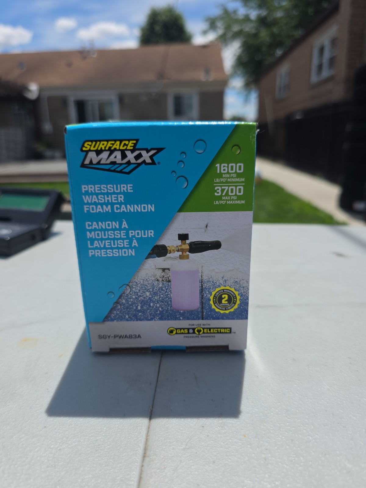 SurfaceMaxx 3700-PSI 1/4-in Pressure Washer Foam Cannon – Soap Sprayer NEW