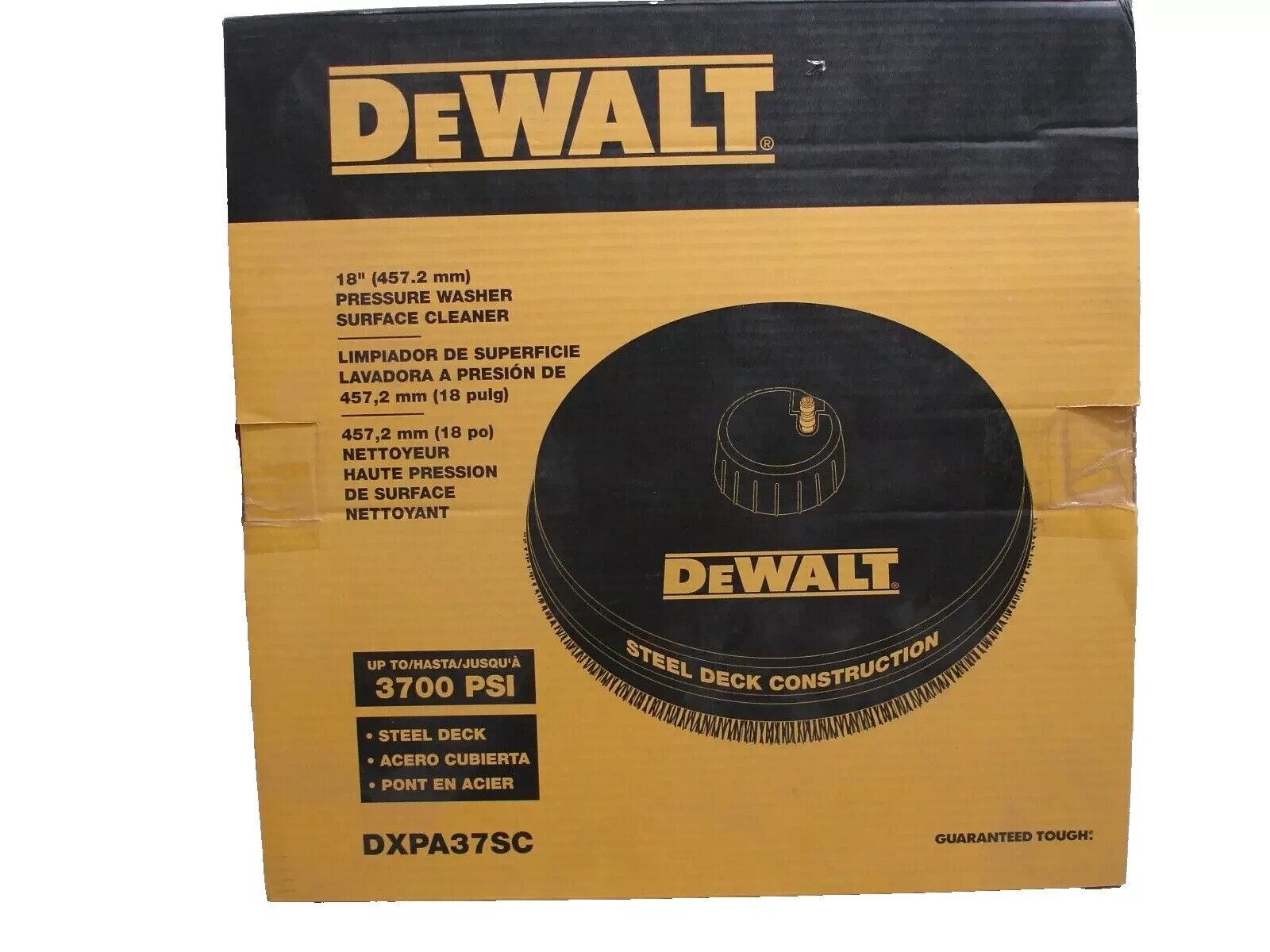 DEWALT DXPA37SC 18″ Surface Cleaner for Pressure Washer Steel Deck 3700 Psi