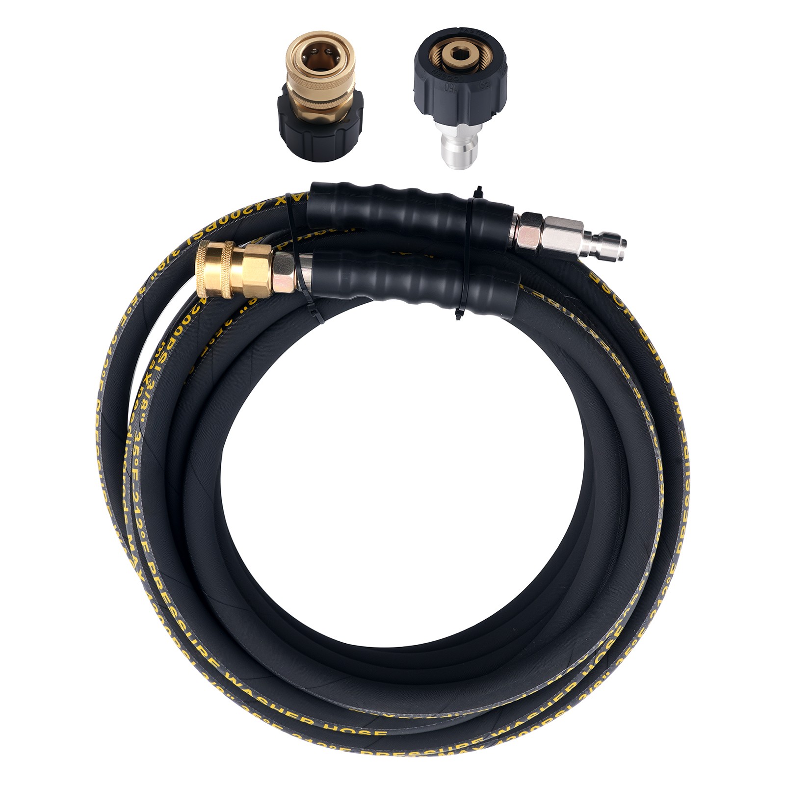25ft 3/8″ Power Pressure Washer Hose 4200PSI Steel Wire Braided Super Flexible