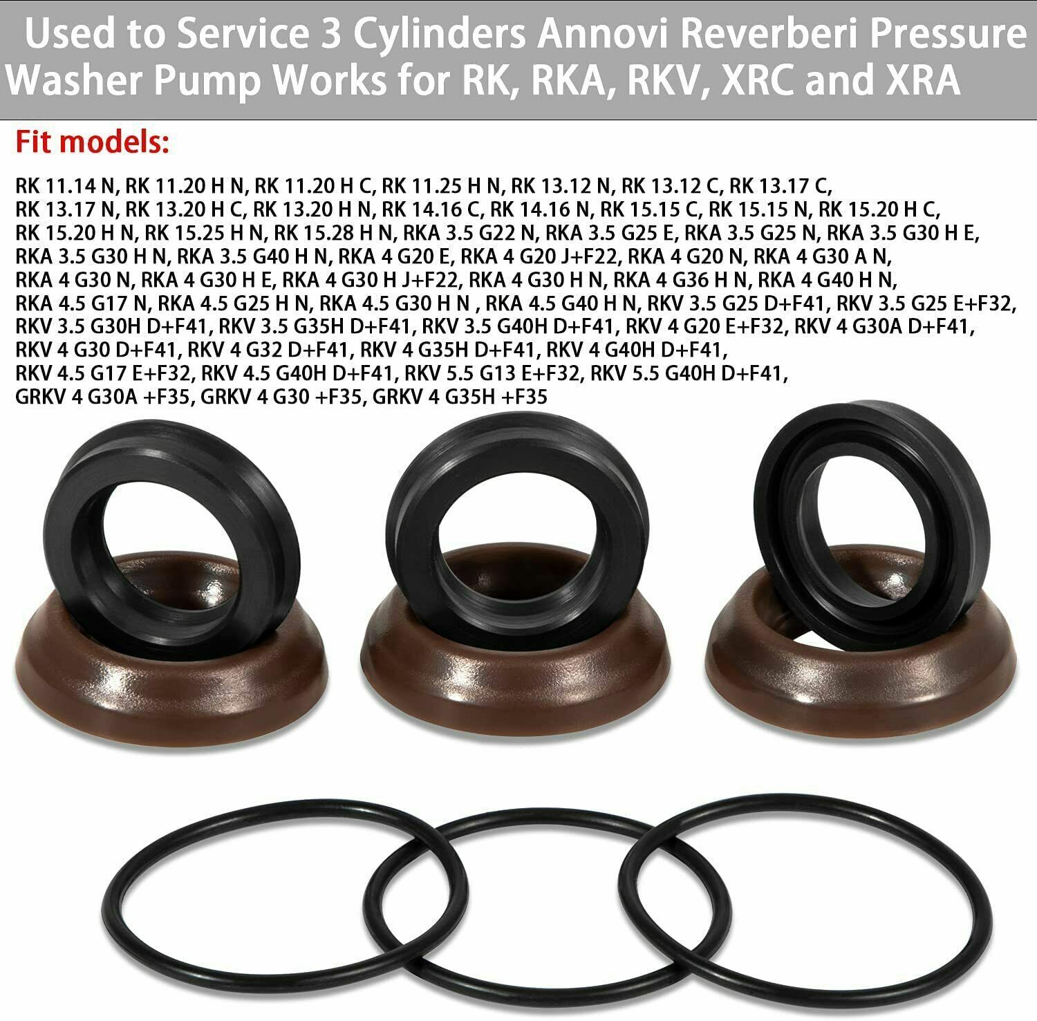 AR1857 Seal Packing Kit 18mm XR Annovi Reverberi RK RKA RKV Pressure Washer Pump