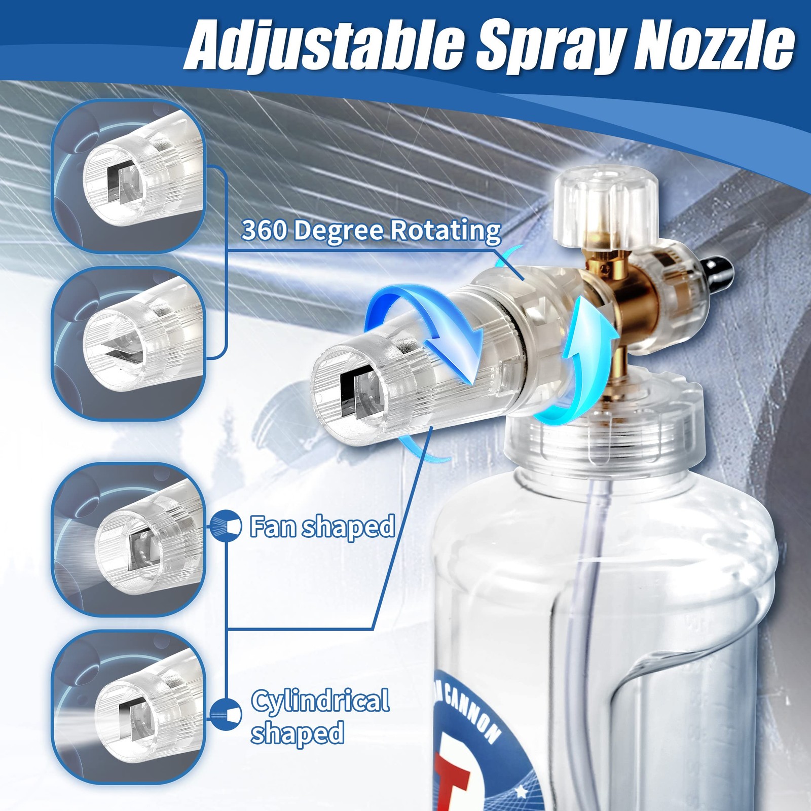 Pressure Washer Foam Cannon, Adjustable Snow Foam Lance with M22 and 1/4 Inch…