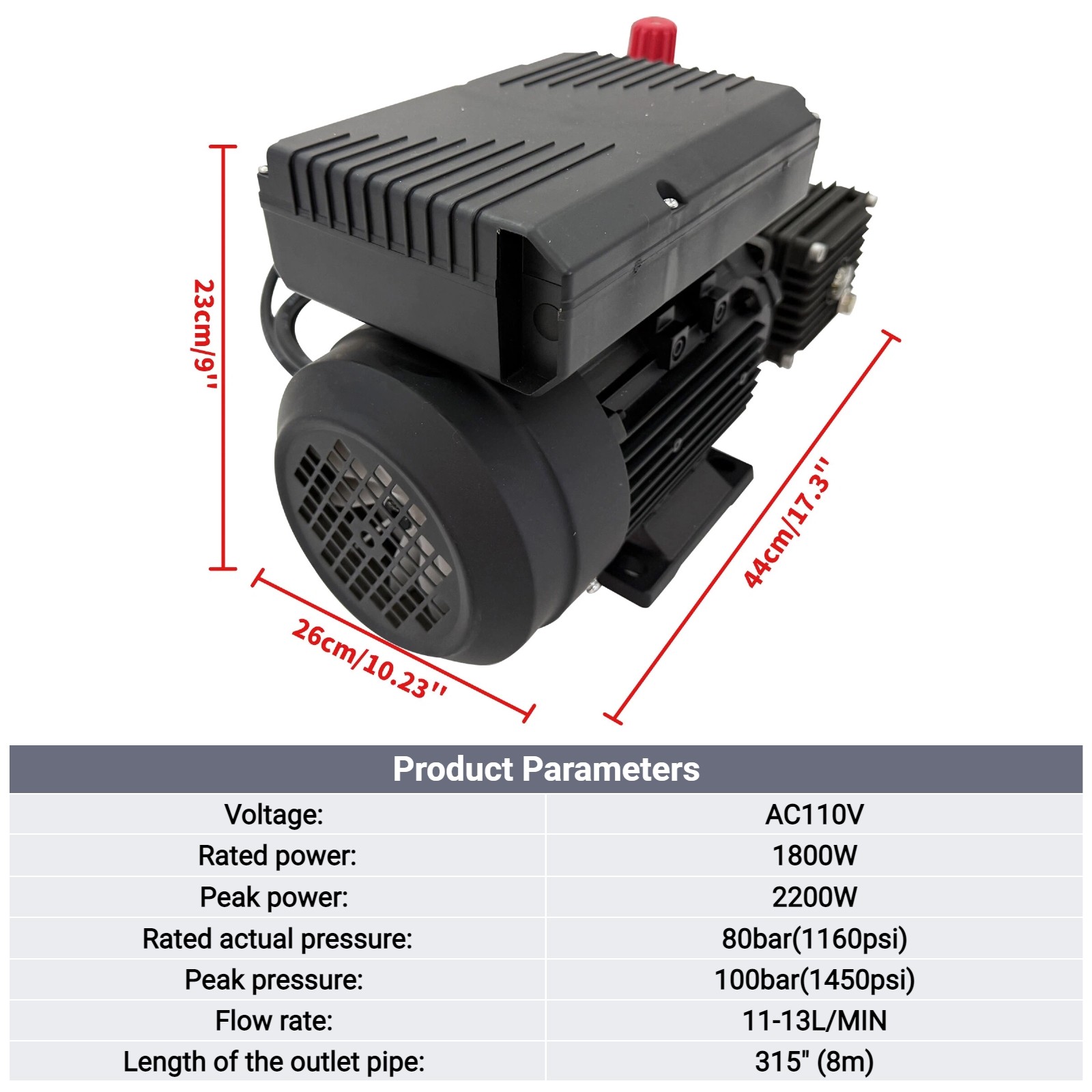 110V Portable High Pressure Car Washing Machine Cleaning Pump with Water Gun