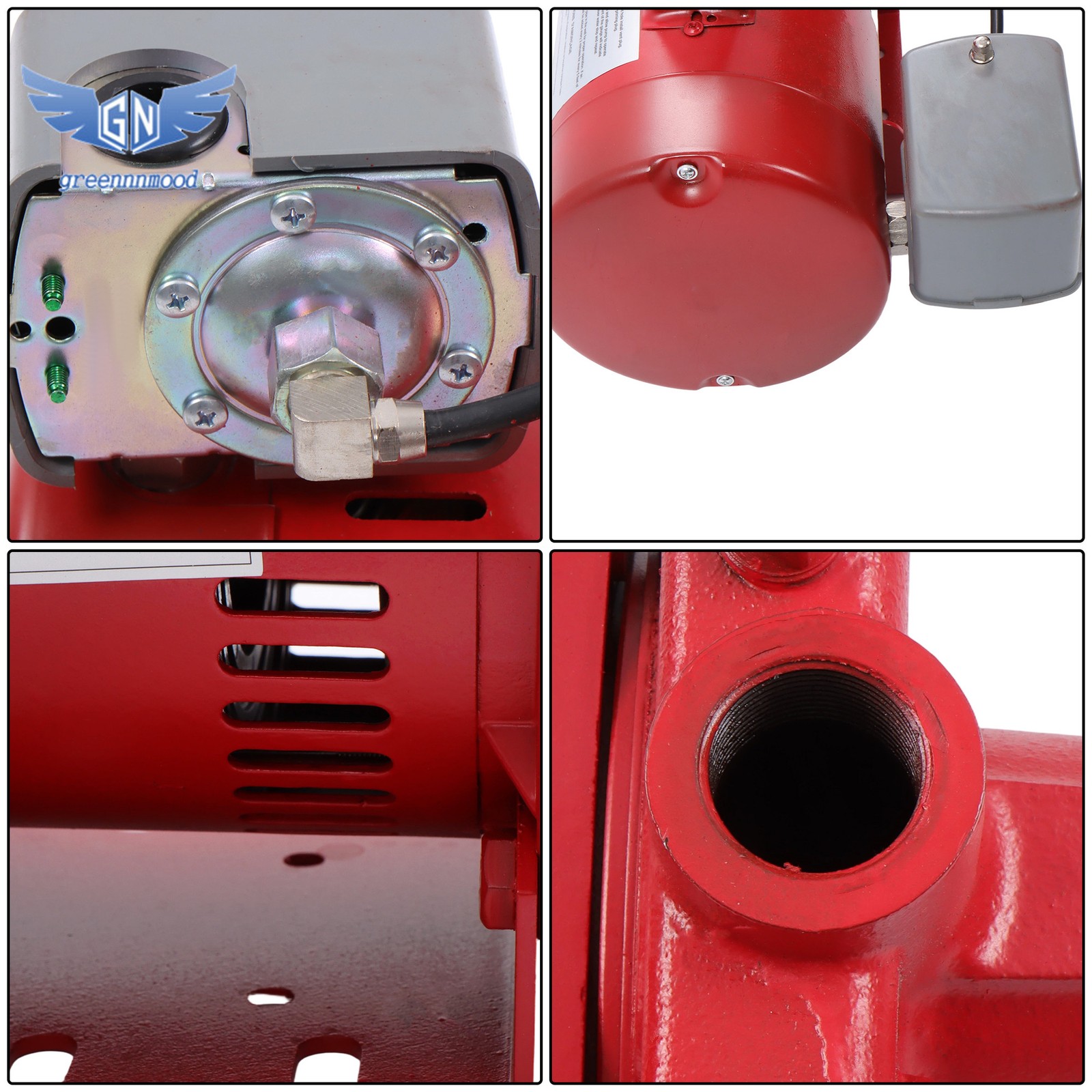 1 HP 23 GPM Dual Voltage 115/230 Volt Cast Iron Shallow Well Jet Pump Red 602208