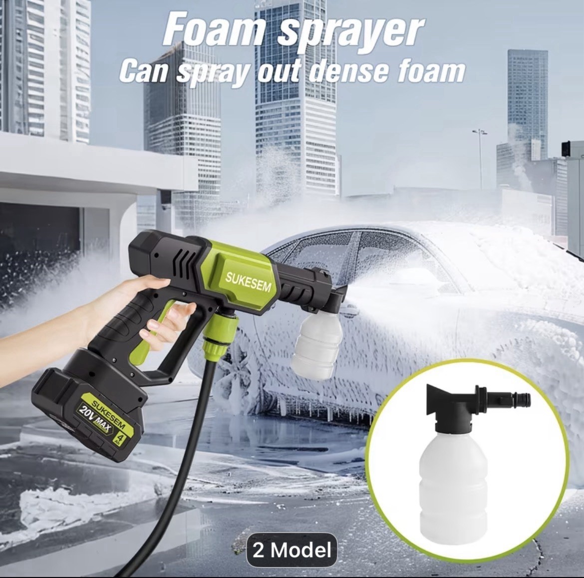 Cordless High Pressure Car Washer Portable Car Wash Cleaner Machine Water Gun