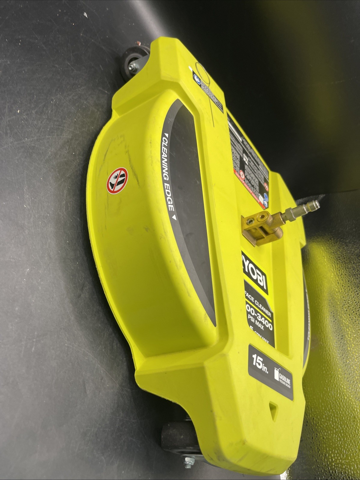 RYOBI 15 in. 3400 PSI Gas Pressure Washer Surface Cleaner w/Caster Wheels