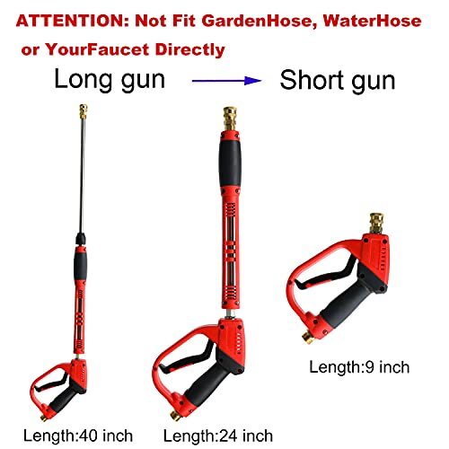 Deluxe Pressure Washer Gun With Replacement Wand Extension 5 Nozzle Tips M22 Fit