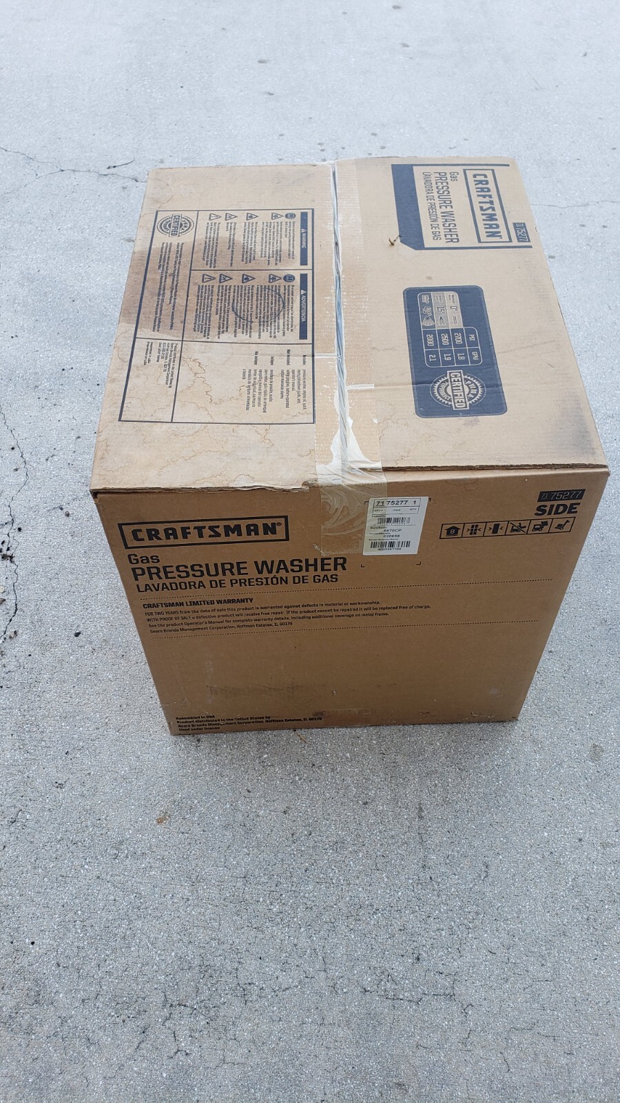2700 psi Craftsman 2.1 GPM Gas Pressure Washer