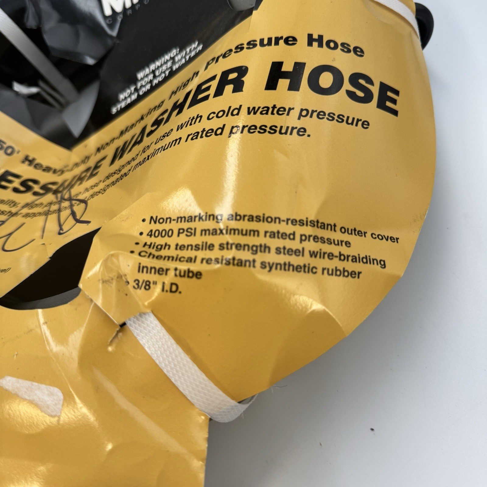 Mi-T-M AW-0851-0338 50′ x 3/8″ Pressure Washer Hose 4000psi w/Quick Connect NEW