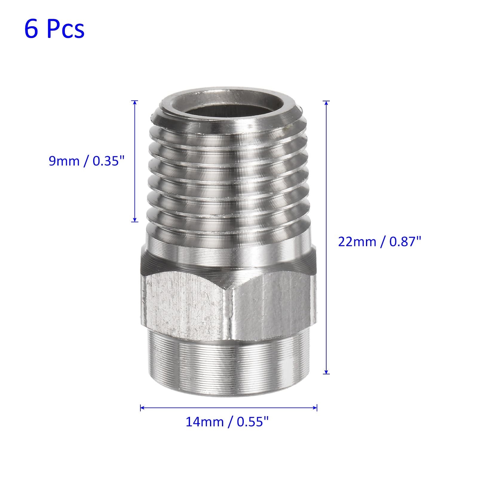 25 Degree 1/4 Inch NPT Male Pressure Washer Surface Cleaner Nozzles 6 PCS