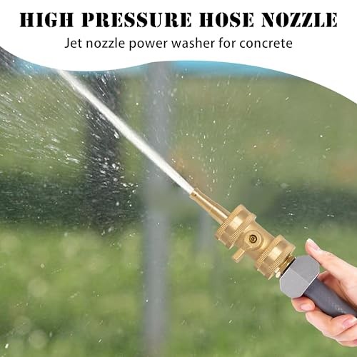 2 Set Heavy Duty Brass Hose Nozzle Pressure Jet with Shutoff Valve 3/4 GHT Car