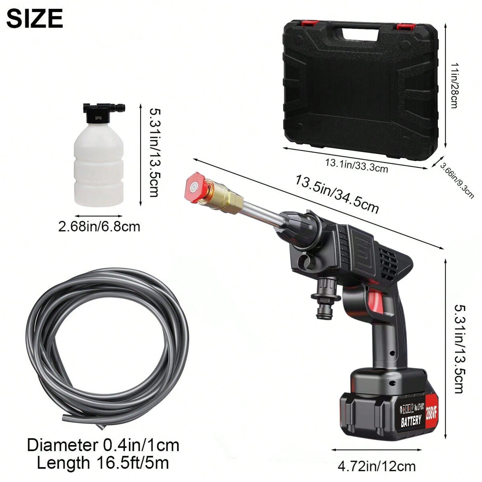 Cordless Portable Power Washer High Pressure Water Gun Battery Operated