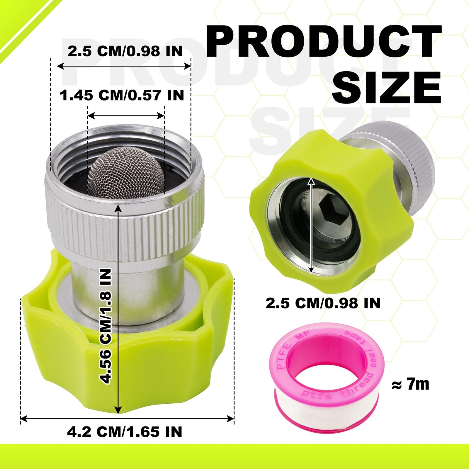 2 PCS 3/4 Inch Aluminum Pressure Washer Garden Hose Adapter Fits Sun Joe SPX