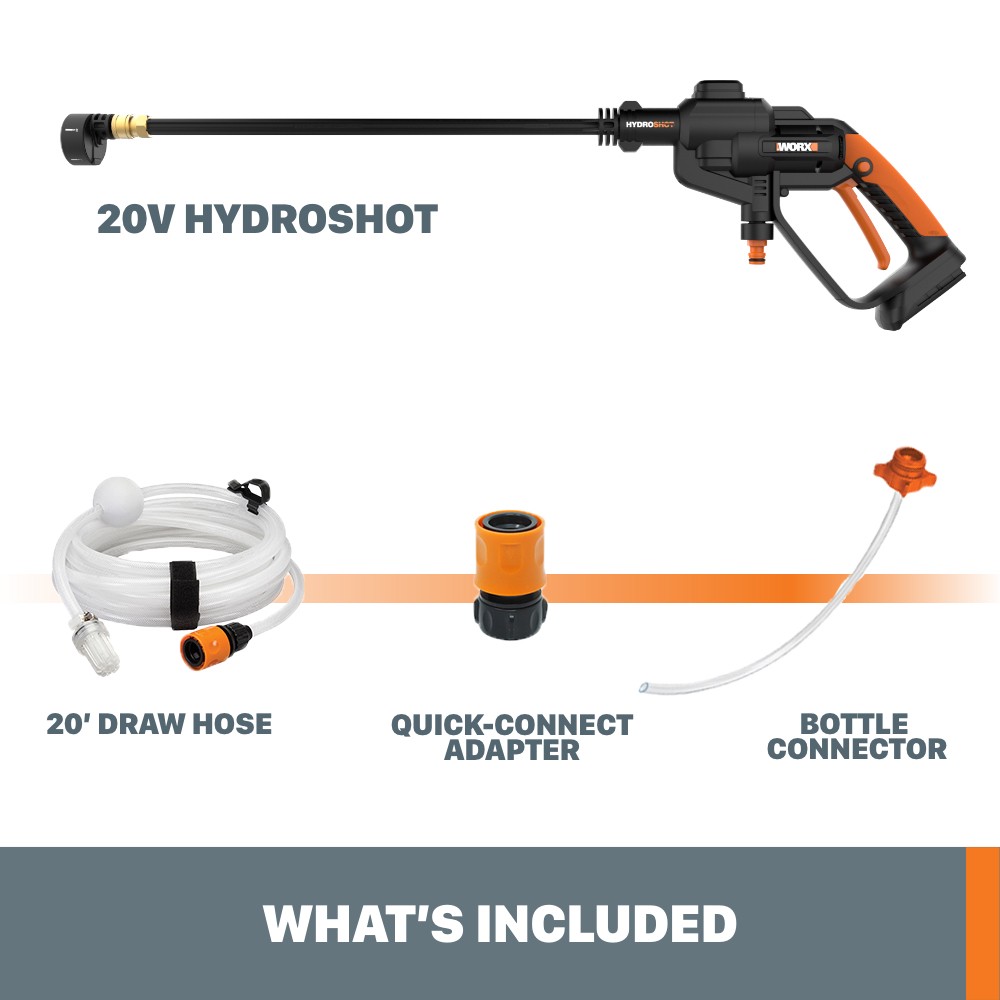 WG620.9 20V 4.0ah MaxLithium Hydroshot Portable Cleaner -No Battery/Charger
