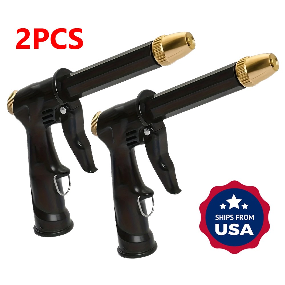 2X High Pressure Water Gun – 360° Rotating Nozzle, American Thread for Car Patio