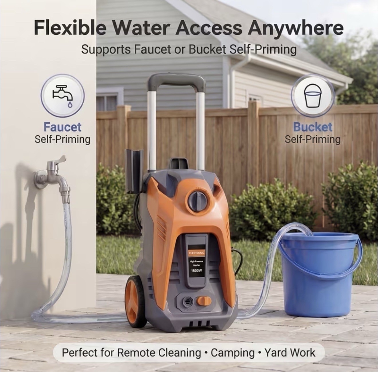Electric Pressure Washer 5000 PSI 3.2 GPM w/ Foam Cannon 25FT Hose Reel