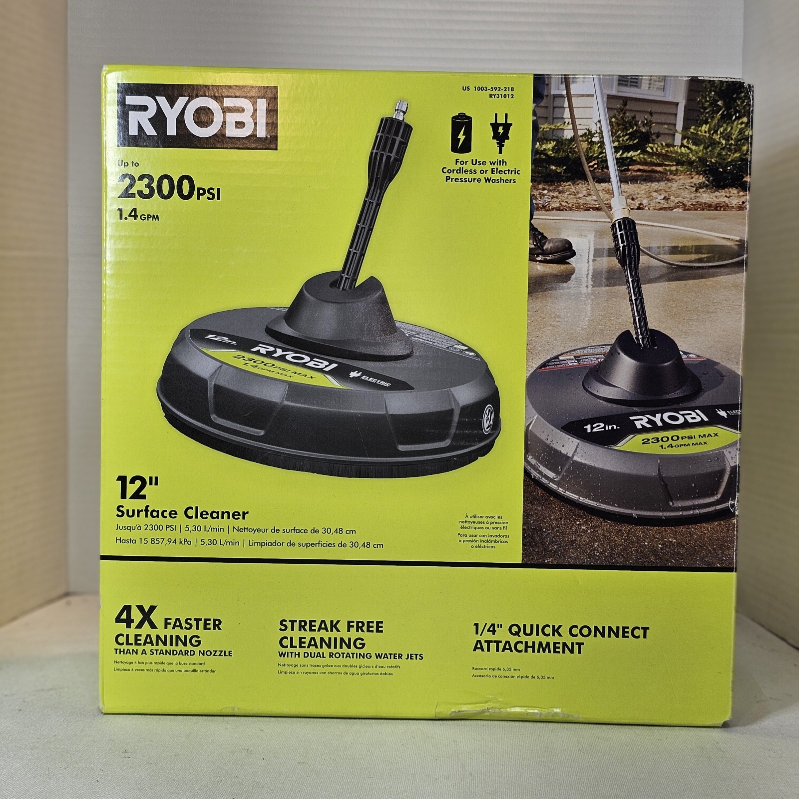 RYOBI 12 in 2,300 PSI Electric Pressure Washer Cleaner RY31012 New Open Box