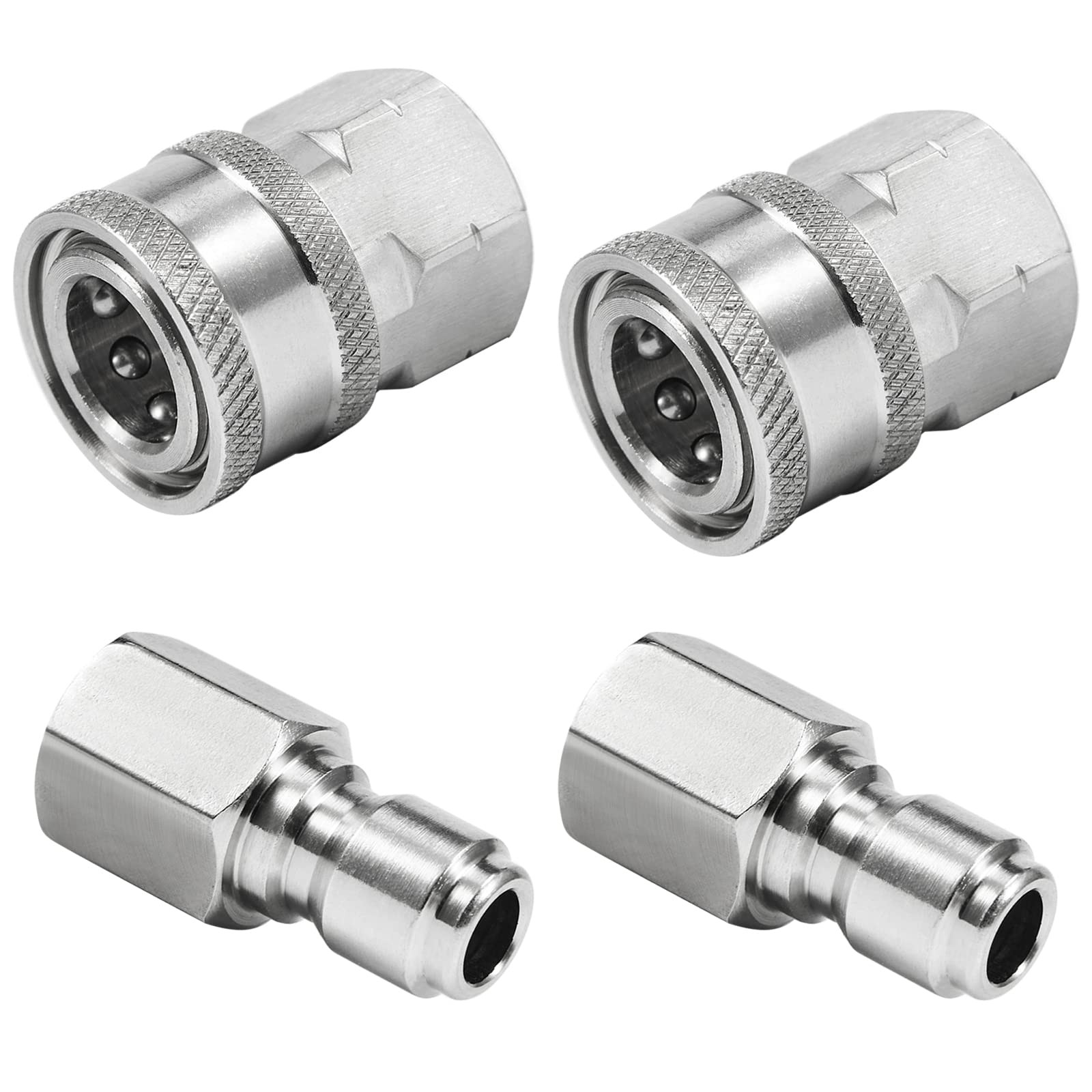 Raincovo Pressure Washer Quick Connect Fittings, 3/8 Inch Adapter Set, Stainless