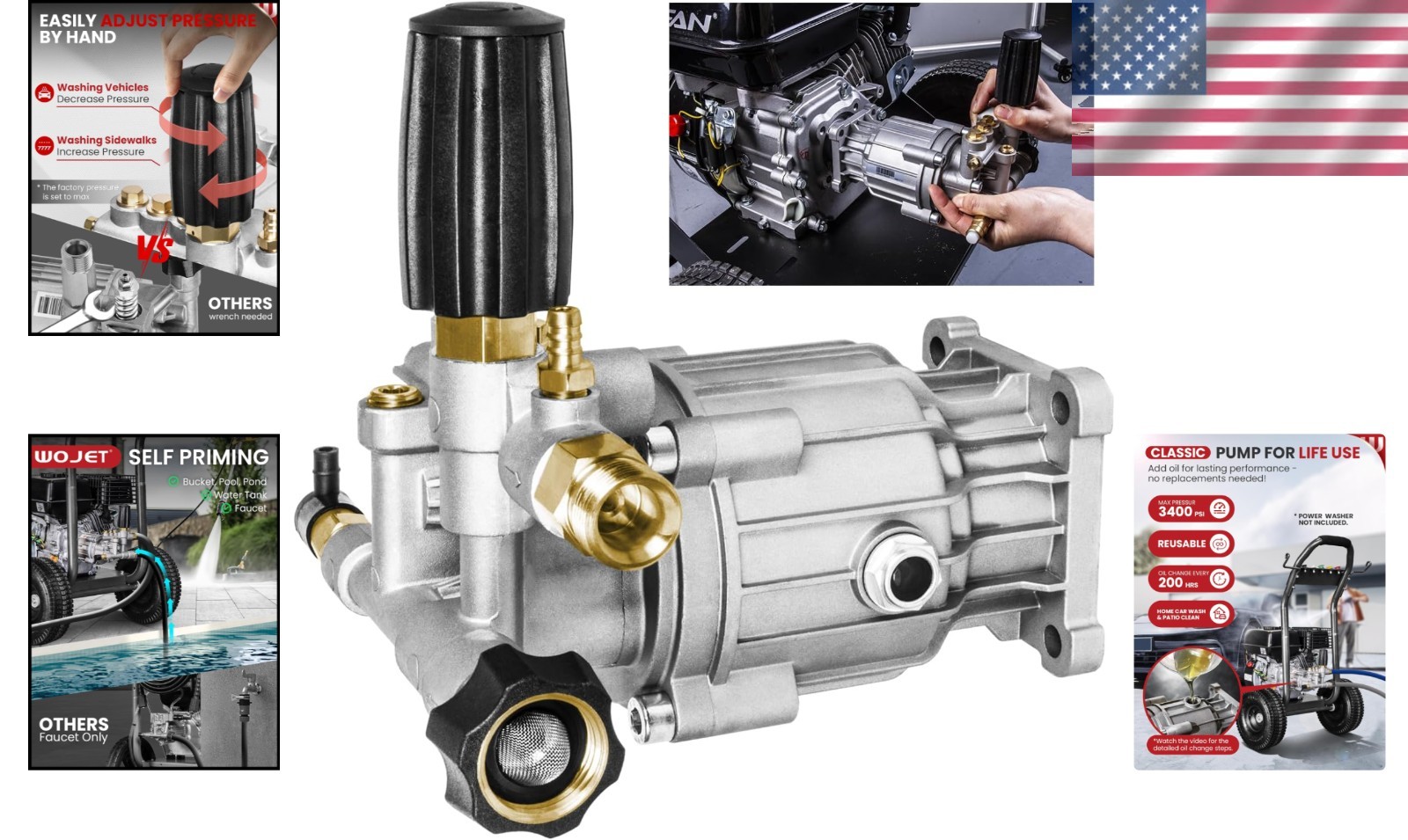 Replacement Pressure Washer Pump Kit 3400PSI 2.5GPM**