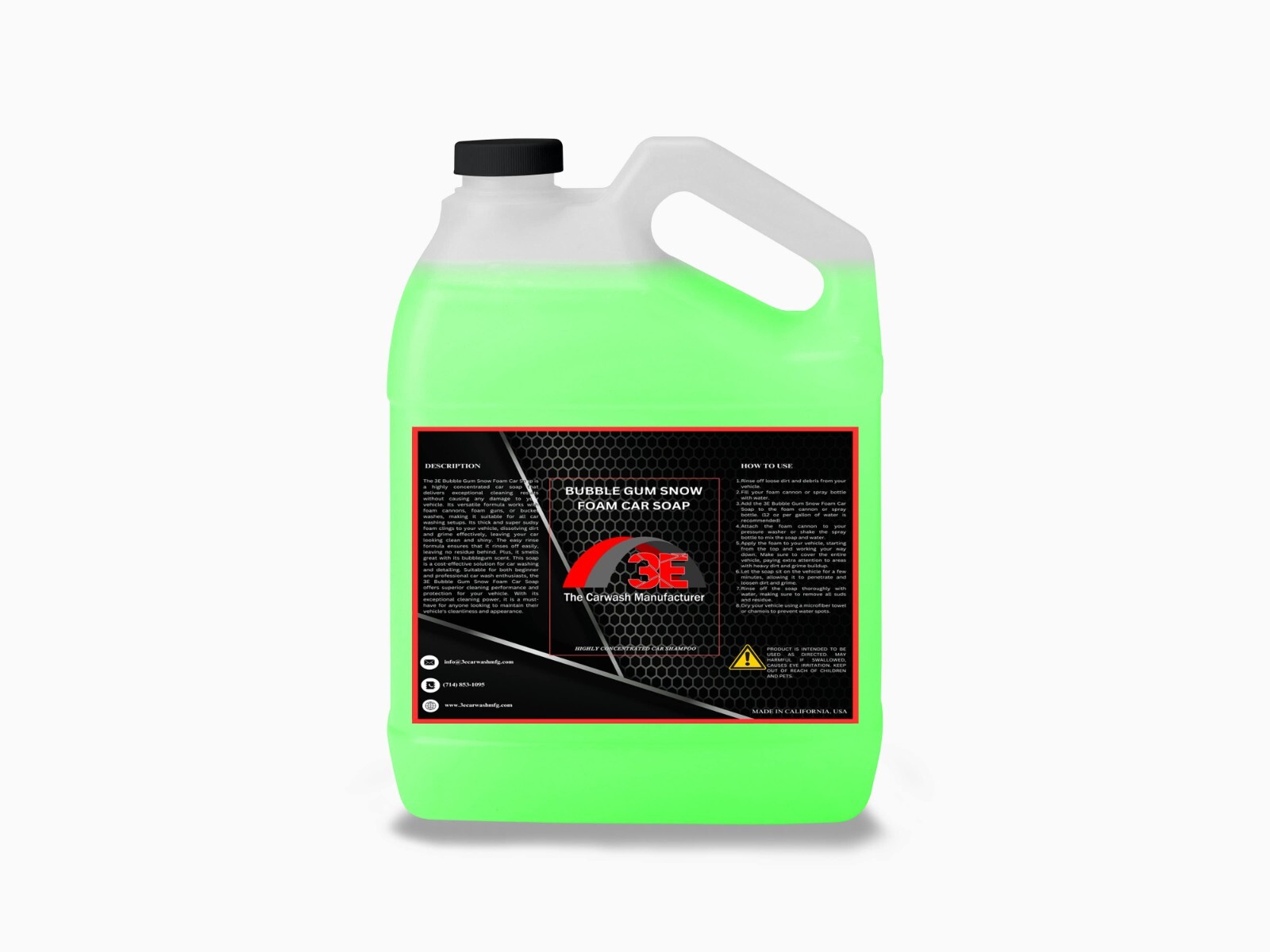 3E Bubblegum Car Wash Snow Foam Soap Pressure Washer Gun Cleanser, Concentrated