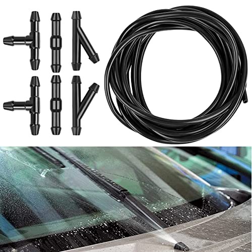 Windshield Washer Hose Kit, 3 Meter Washer Fluid Hose with 6 Pcs Hose T1