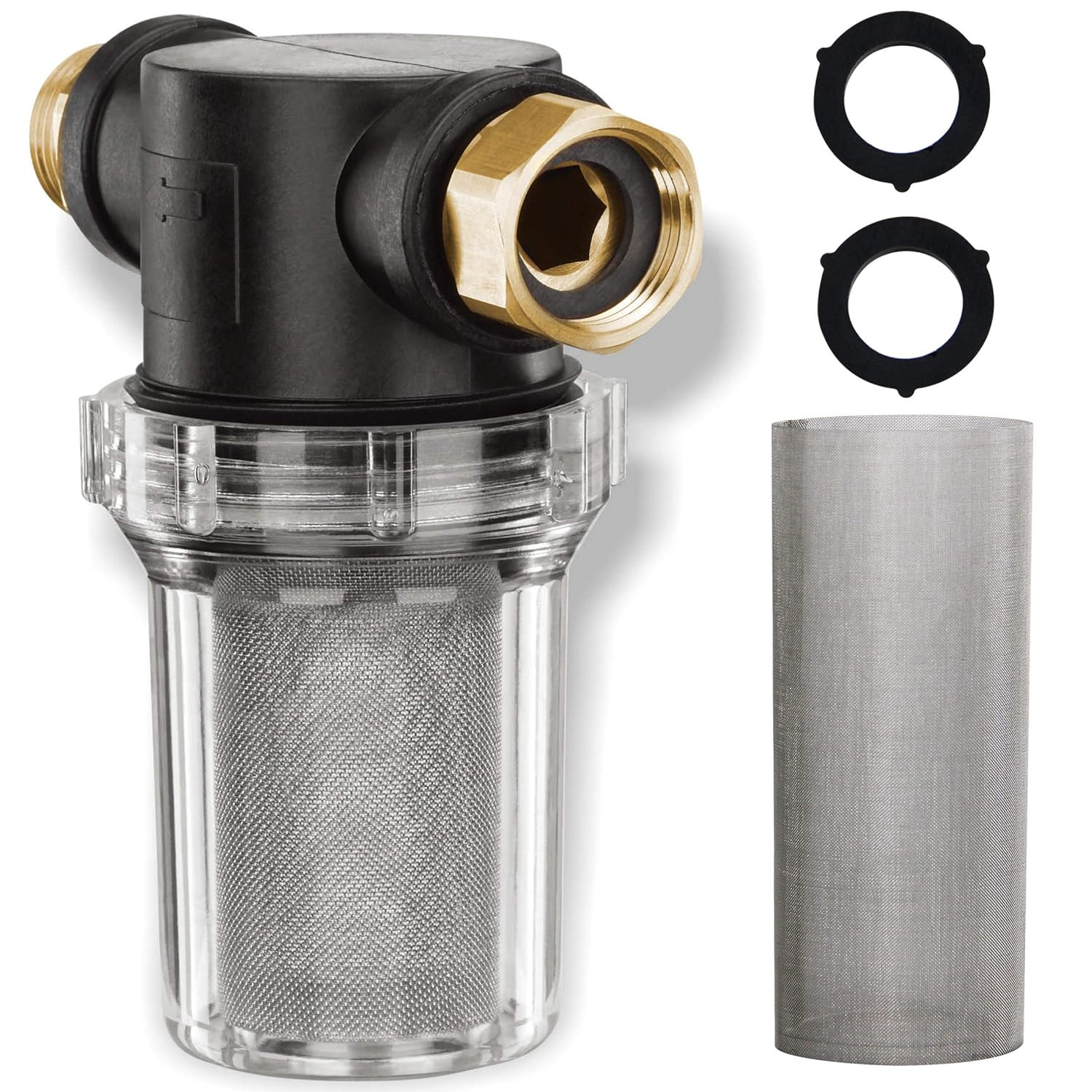 Hose Filter Attachment Line Water Hose Filter with 100 Mesh and 40 Mesh Screen,