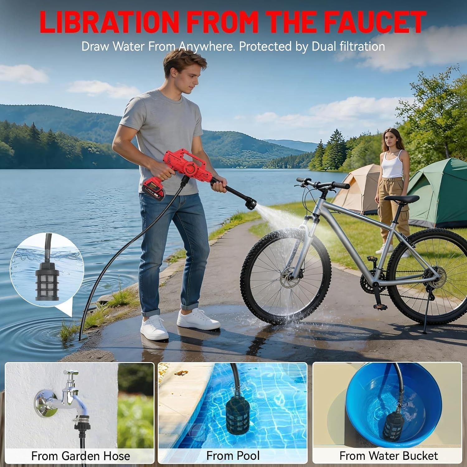Cordless Pressure Washer for Milwaukee M18 Battery, Portable Cordless Power Wash