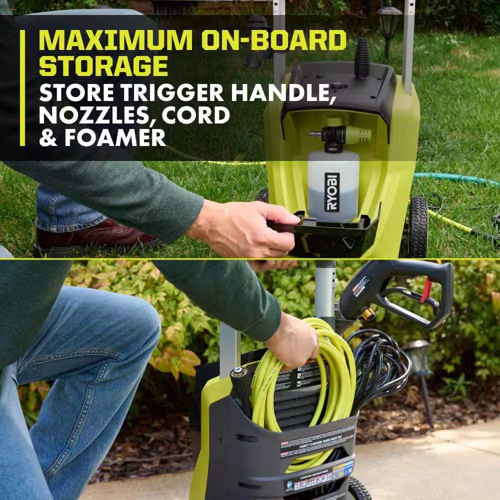 2100 PSI 1.2 GPM Cold Water Corded Electric Pressure Washer with Water Broom
