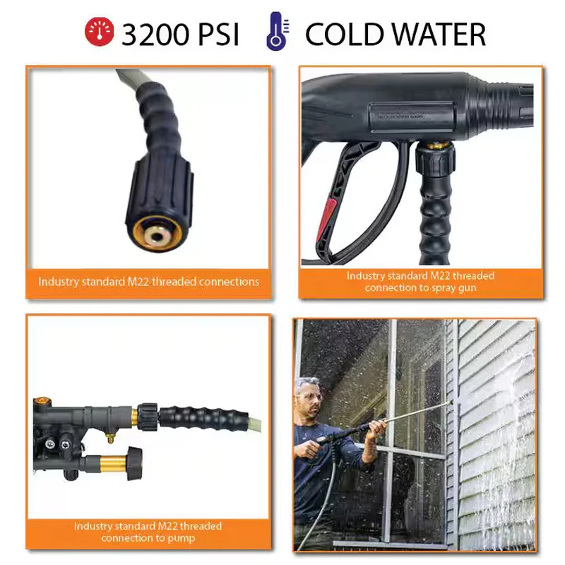 1/4 in. x 25 ft Pressure Washer Hose 3200 PSI M22 for Simpson Ryobi