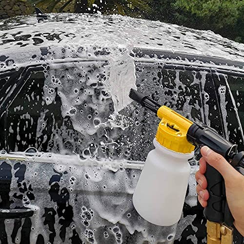 Foam Cannon for Garden Hose，Adjustment Ratio Dial Foam Gun,Car Wash Soap Yellow